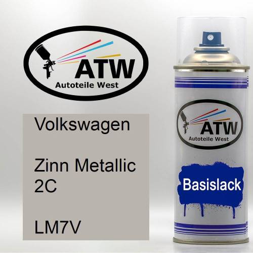 Volkswagen, Zinn Metallic 2C, LM7V: 400ml Sprühdose, von ATW Autoteile West.